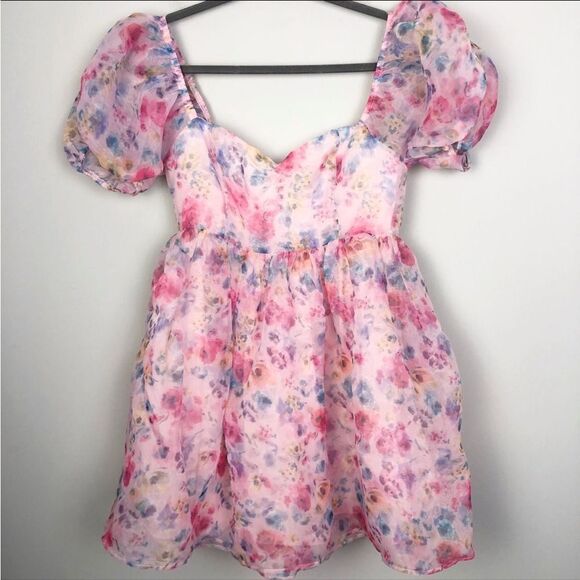 SUGAR THRILLZ | DOLLS KILL Fun Filled Fantasy Floral Dress NEW Women’s Size S - Picture 1 of 12
